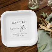 Chic glücklich immer nach Hochzeit Pappteller