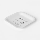 Chic glücklich immer nach Hochzeit Pappteller (Gewinkelt)