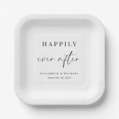 Chic glücklich immer nach Hochzeit Pappteller (Vorderseite)