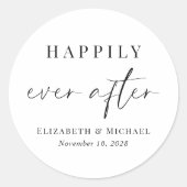 Chic glücklich immer nach Hochzeit Runder Aufkleber (Vorderseite)