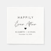 Chic glücklich immer nach Hochzeit Serviette (Vorderseite)