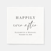 Chic glücklich immer nach Hochzeit Serviette (Vorderseite)