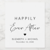 Chic glücklich immer nach Hochzeit Weinetikett (Einzelnes Label)