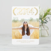 CHIC GOLD 2014 GRAD EINLADUNG (Stehend Vorderseite)