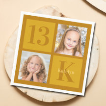 Chic Gold 2 Foto Collage Custom Geburtstagsparty
