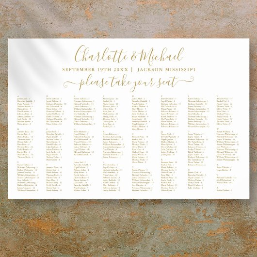 Chic Gold 300 Namen Hochzeitskarte Poster