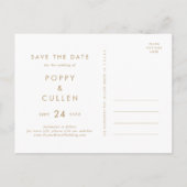 Chic Gold 3 Foto Template Save the Date Einladungspostkarte (Rückseite)