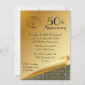 Chic Gold 50. Hochzeitstag Einladung (Vorderseite)