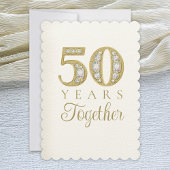 Chic Gold 50. Hochzeitstag Einladung