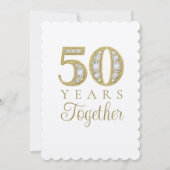 Chic Gold 50. Hochzeitstag Einladung (Rückseite)