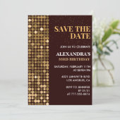 Chic Gold 53. Geburtstagseinladungen Save the Date Einladung (Stehend Vorderseite)