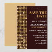 Chic Gold 53. Geburtstagseinladungen Save the Date Einladung (Vorne/Hinten)