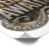 Chic Gold ABENTEUER WARTEN Graphic Design Poster (Ecke)