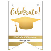 Chic Gold Abschluss Bunting Class of 20XX Foto Wimpelkette (Erste Fahne)