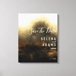 Chic Gold Abstrakt Typografie Save the Date Leinwanddruck