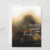 Chic Gold Abstrakt Typografy Wedding Dankeskarte (Vorderseite)