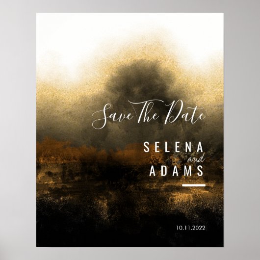 Chic Gold Abstrakt Typografy Wedding Poster (Vorne)