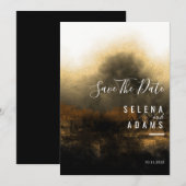 Chic Gold Abstrakt Typografy Wedding Save The Date (Vorne/Hinten)