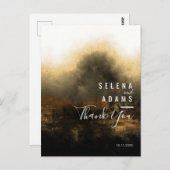 Chic Gold Abstrakt Typografy Wedding Vielen Dank Postkarte (Vorne/Hinten)