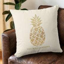 Chic Gold Ananas auf Elfenbein