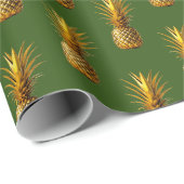 Chic Gold Ananas Sommermuster Geschenkpapier (Rolleneckpunkt)