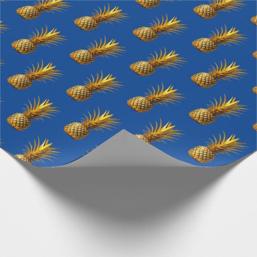 Chic Gold Ananas Sommermuster Geschenkpapier (Ecke)
