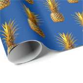 Chic Gold Ananas Sommermuster Geschenkpapier (Rolleneckpunkt)