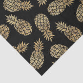 Chic Gold Ananas Tropical Black Seidenpapier (Detail)