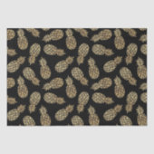 Chic Gold Ananas Tropical Black Seidenpapier (Vorderseite)