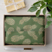 Chic Gold Ananas Tropical Green Seidenpapier (Geschenk)