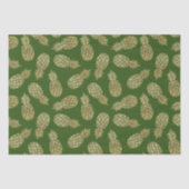 Chic Gold Ananas Tropical Green Seidenpapier (Vorderseite)