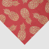Chic Gold Ananas Tropical Red Seidenpapier (Detail)
