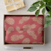 Chic Gold Ananas Tropical Red Seidenpapier (Geschenk)