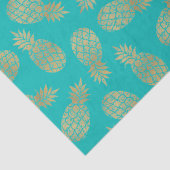 Chic Gold Ananas Tropical Turquoise Seidenpapier (Detail)