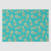 Chic Gold Ananas Tropical Turquoise Seidenpapier (Vorderseite)