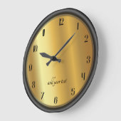 Chic Gold and Black Effect Personalized Große Wanduhr (Winkel)