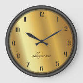 Chic Gold and Black Effect Personalized Große Wanduhr (Vorderseite)