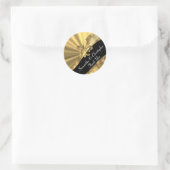 Chic gold and black wedding Siegel Runder Aufkleber (Tasche)