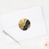 Chic gold and black wedding Siegel Runder Aufkleber (Umschlag)