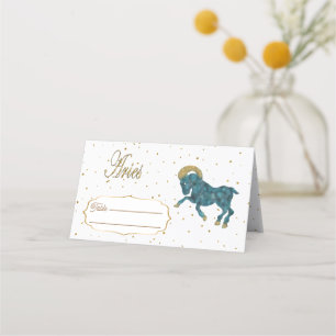 Chic Gold Aries Zodiac Birthday Platzkarte
