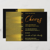 Chic Gold Art Deco Neue Jahre Einladung (Vorne/Hinten)