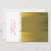Chic Gold Art Deco Neue Jahre Einladung (Rückseite)