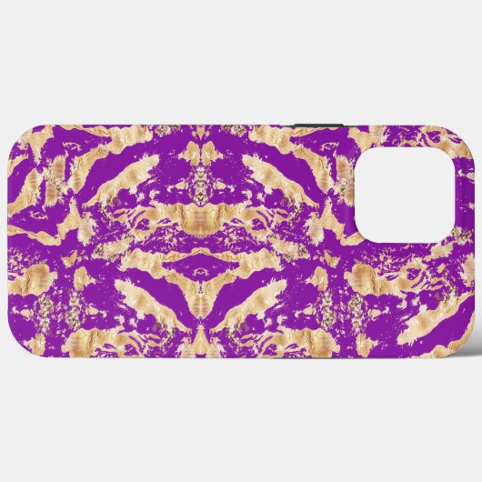 Chic Gold auf lila Marmor Stilvolle Ästhetik Case-Mate iPhone Hülle (Rückseite (Horizontal))