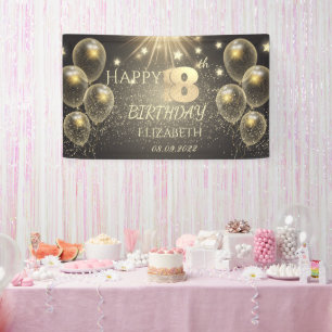 Chic Gold Balloons Stars 18. Geburtstag Banner
