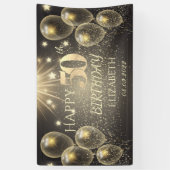 Chic Gold Balloons Stars 50. Geburtstag Banner (Vertikal)