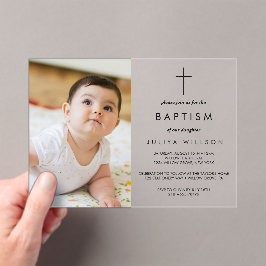 Chic Gold Baptisse Foto Acryleinladungen