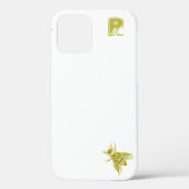 Chic Gold Bee Monogram Case-Mate iPhone Case (Rückseite)