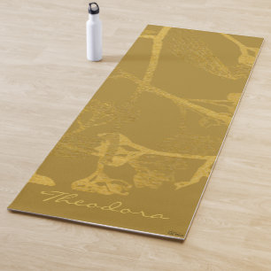Chic Gold Beige Abstrakt Floral Yogamatte