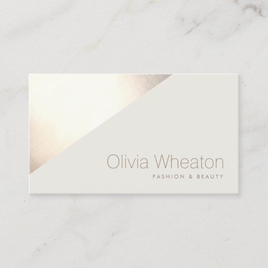 Chic Gold Beige Geometric Stylist Visitenkarte (Vorderseite)