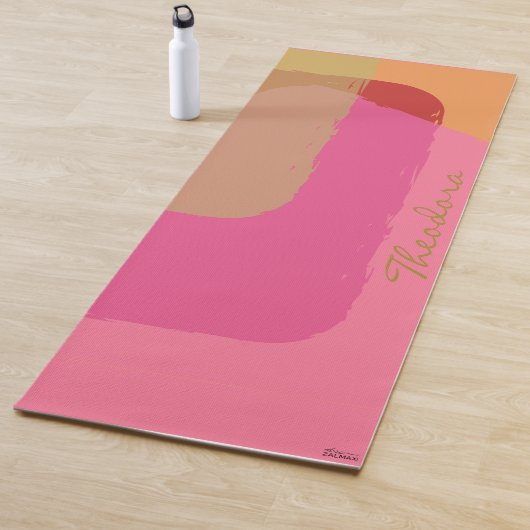 Chic Gold Beige Rosa Orange Abstrakt Yogamatte (Beispiel)